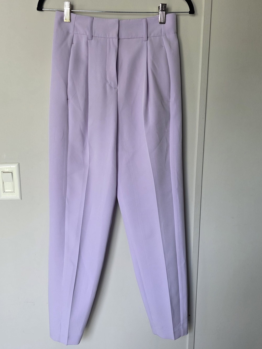 Express Lavender High-Waist Pleated Trousers